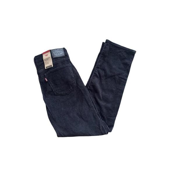 Levi's Pants Womens 30x30 Black 314 Shaping Straight Corduroy NWT - Picture 1 of 3